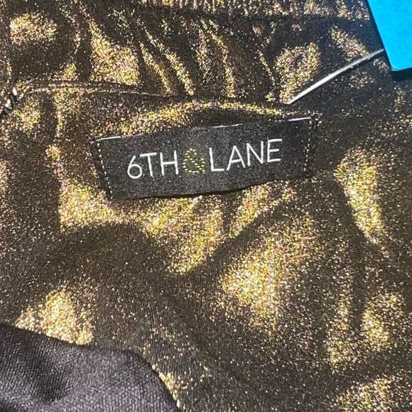 6th and Lane Bryant Gold Foil Sample Dress Sleeveless Fit & Flare Plus Size 14W - Picture 5 of 6